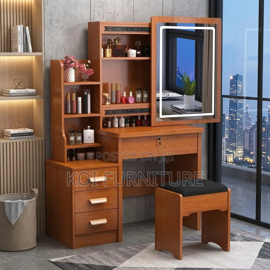 Dressers; White Board Vanity Dressing Table Set