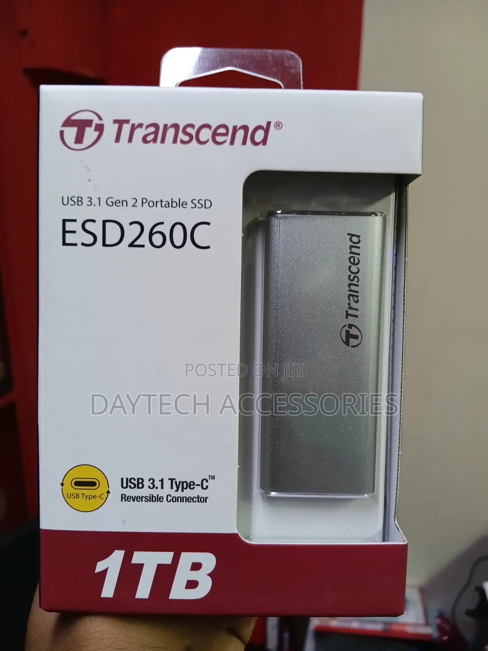 Transcend Esd260c 1tb Portable Ssd, Usb-C 3.1 Gen 2 10gbps,