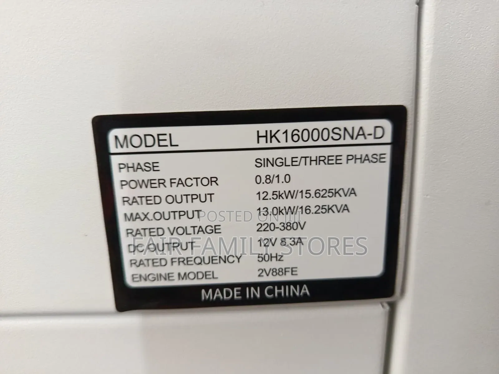 Hisak Dual Face 15kva Diesel Generator