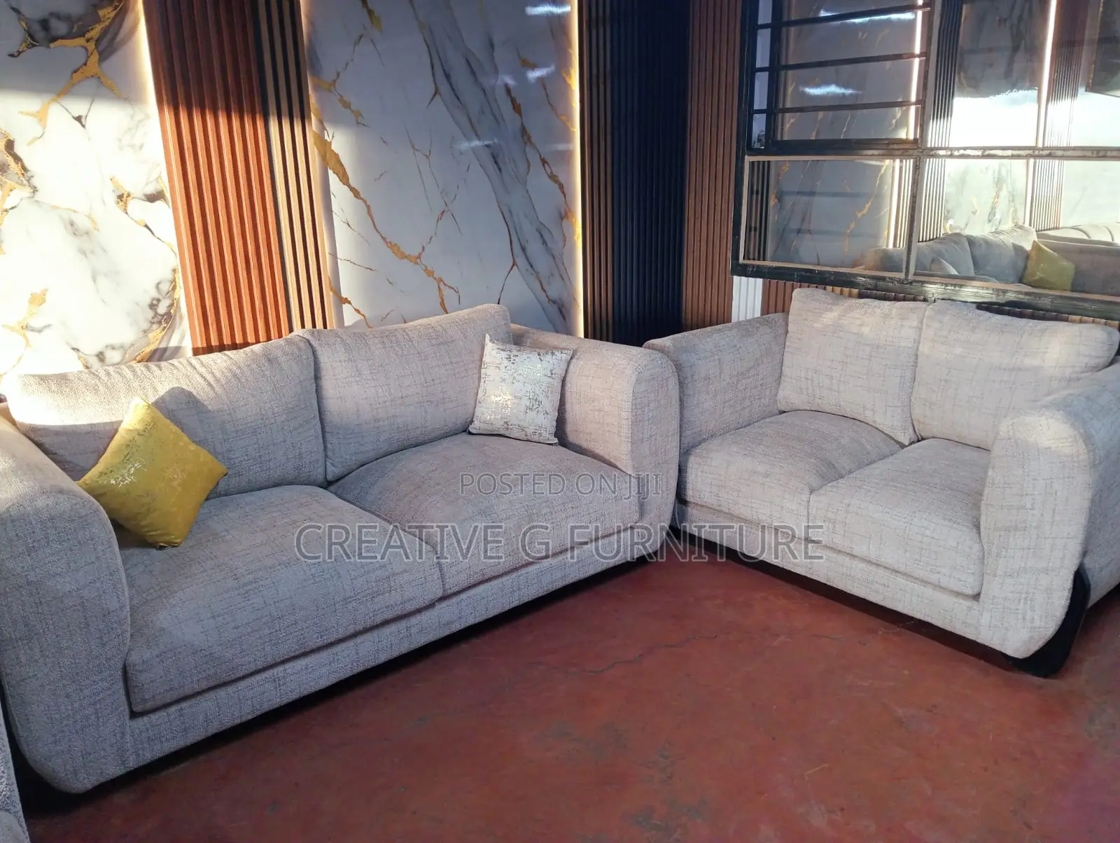 5-Seater Sofa Set (3+2) – Mahogany