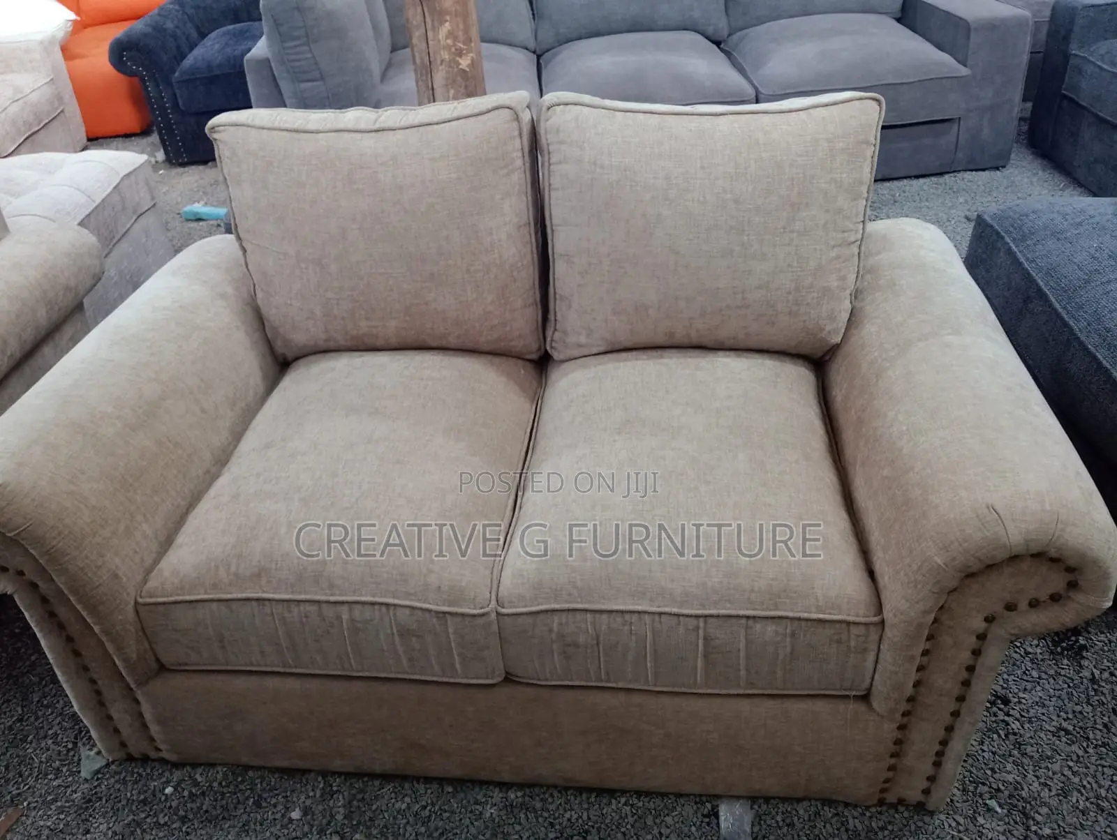 2-Seater Beige Sofa
