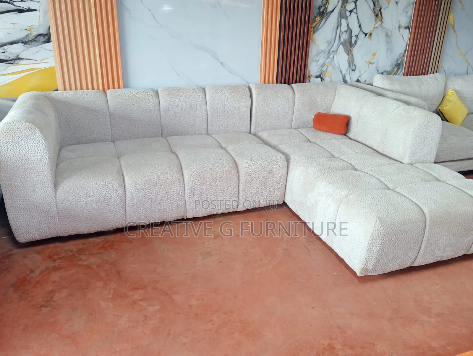 6-Seater L-Shaped Sofa – Permanent Back Support
