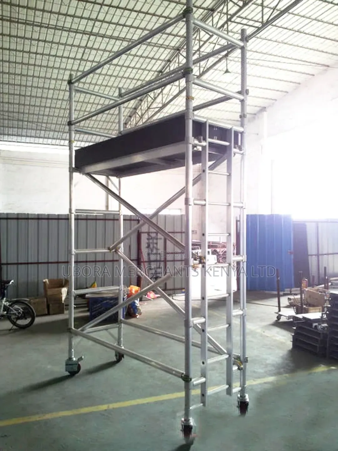 Aluminium Scaffolding Ladder 4.3mtrs, Wheeled.