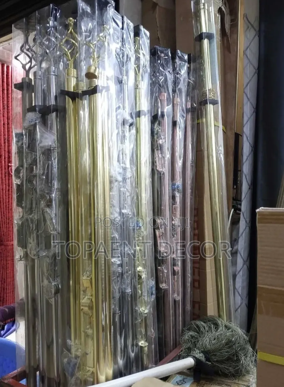 4m Double, Silver, Brown,Gold Double Adjustable Curtain Rods