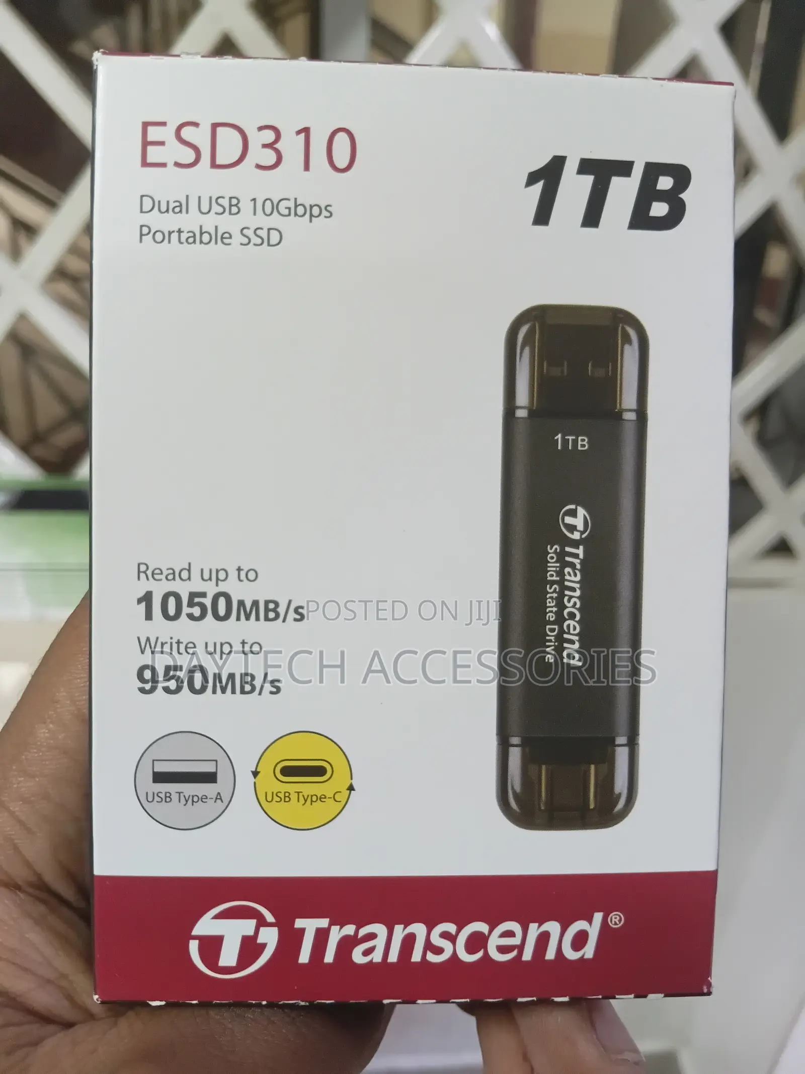 This Is a Transcend Esd310c Portable SSD With a 1tb Storage Capacity.
