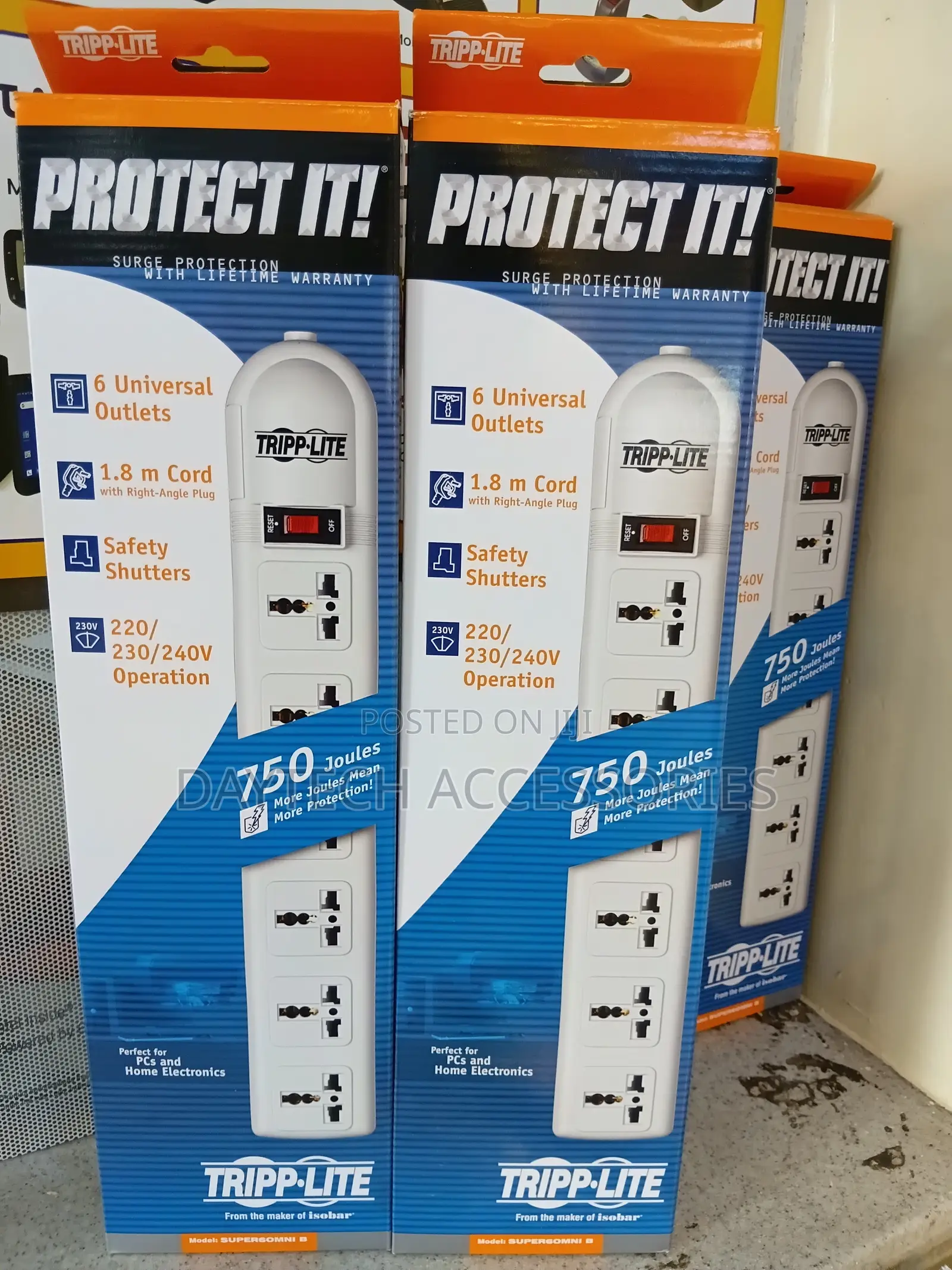 Triplite 6 Way Extension Socket With Surge Protector Unit.