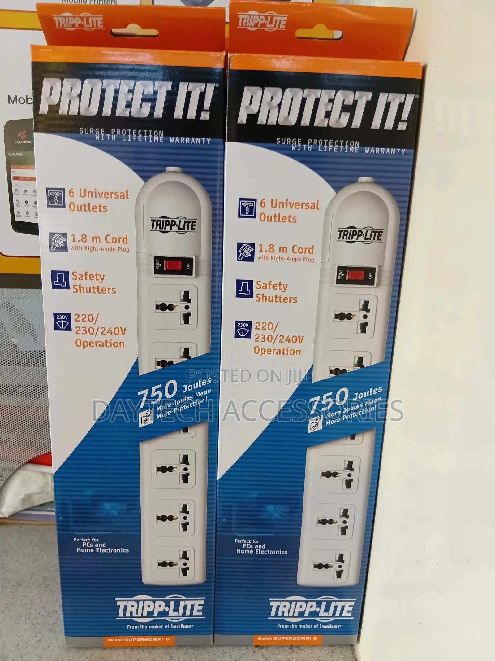 Triplite 6 Way Extension Socket With Surge Protector Unit.