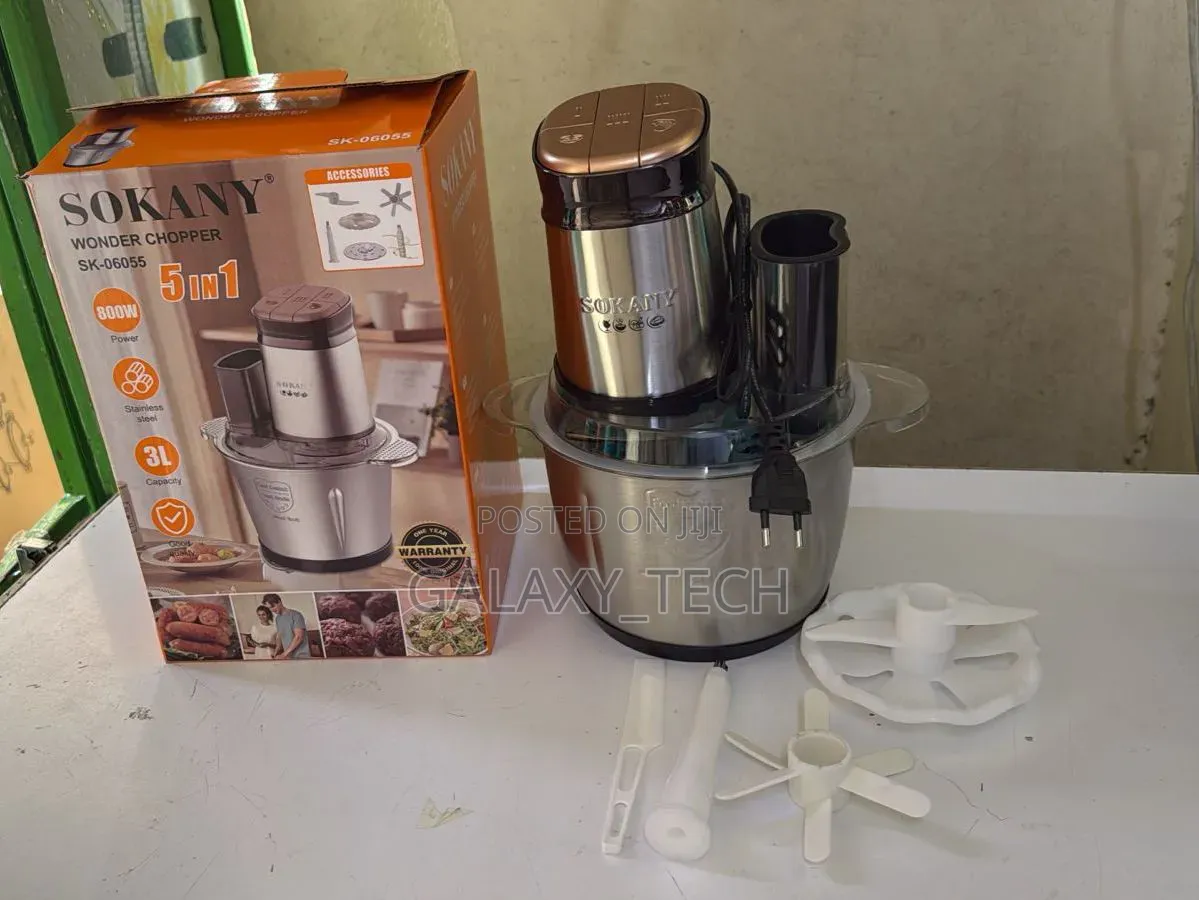 Sokany 3ltrs 5 in 1 Food Chopper-Sk-06055
