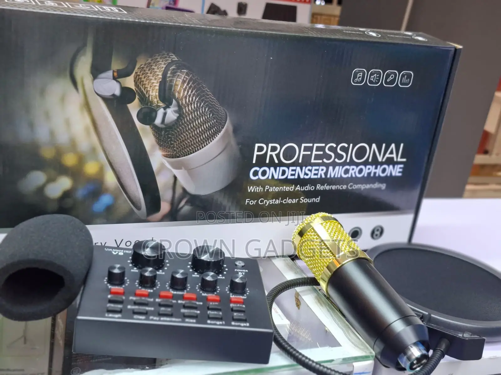 Bm800 Studio Condenser Mic With V8 Sound Card Bundle