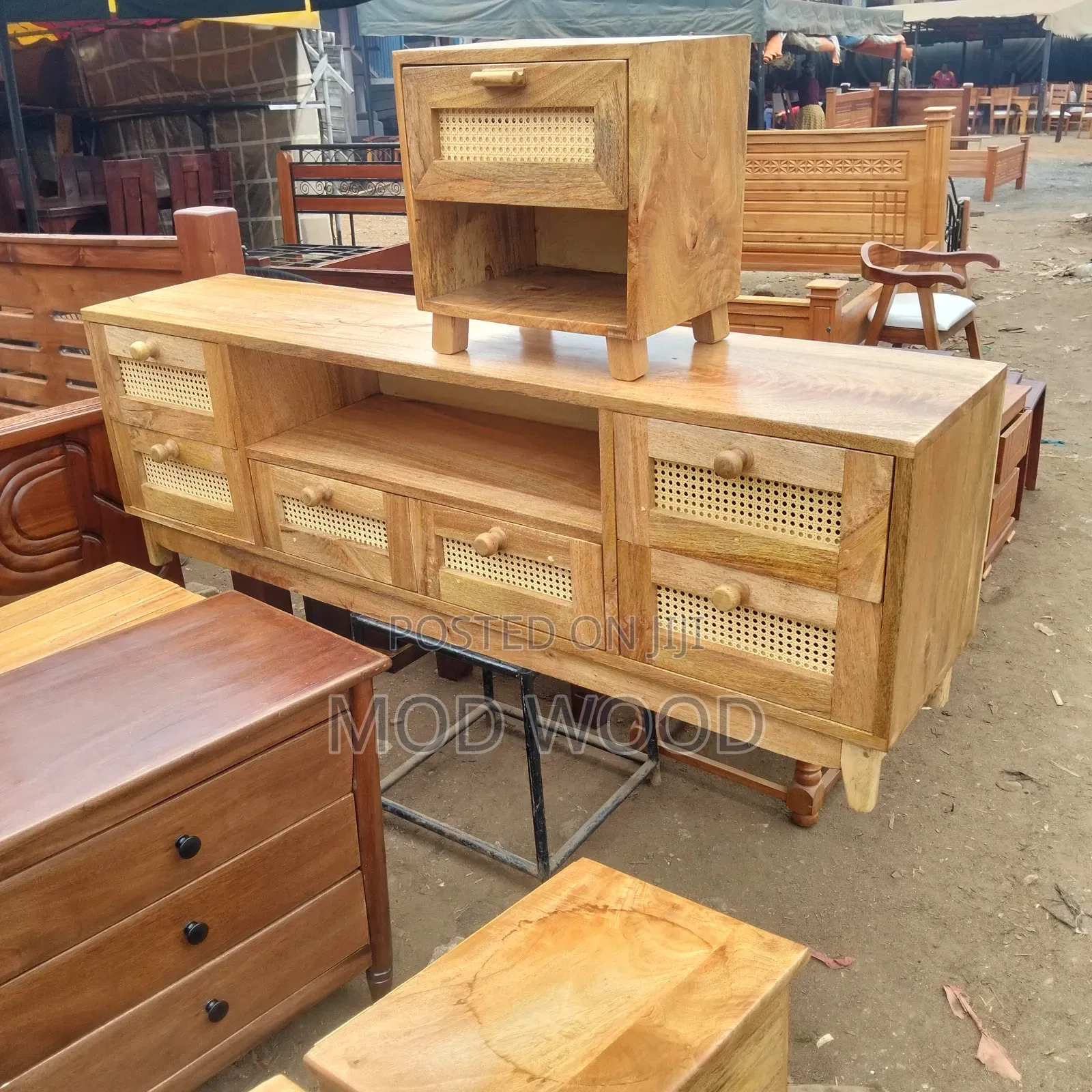 Nordic Haven Modern Wooden Tv Stand