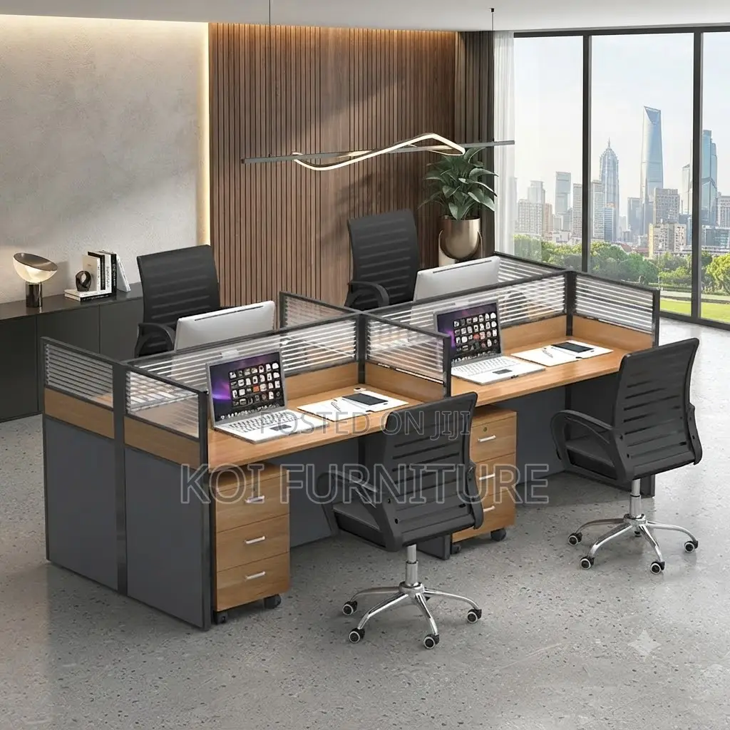 Office Workstation; Four Users Office Partitioned Workstation