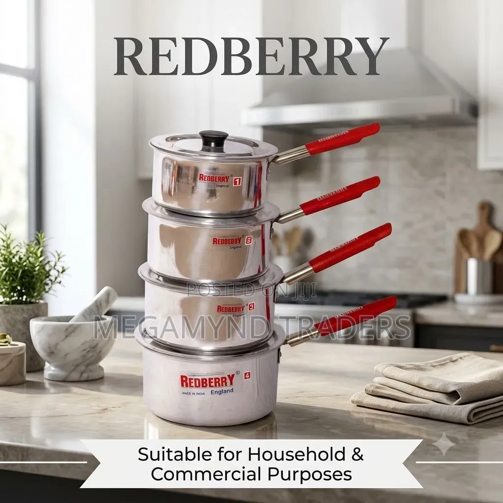 Redberry Sufuria With Handle / 4pc Sauce Pan Pot