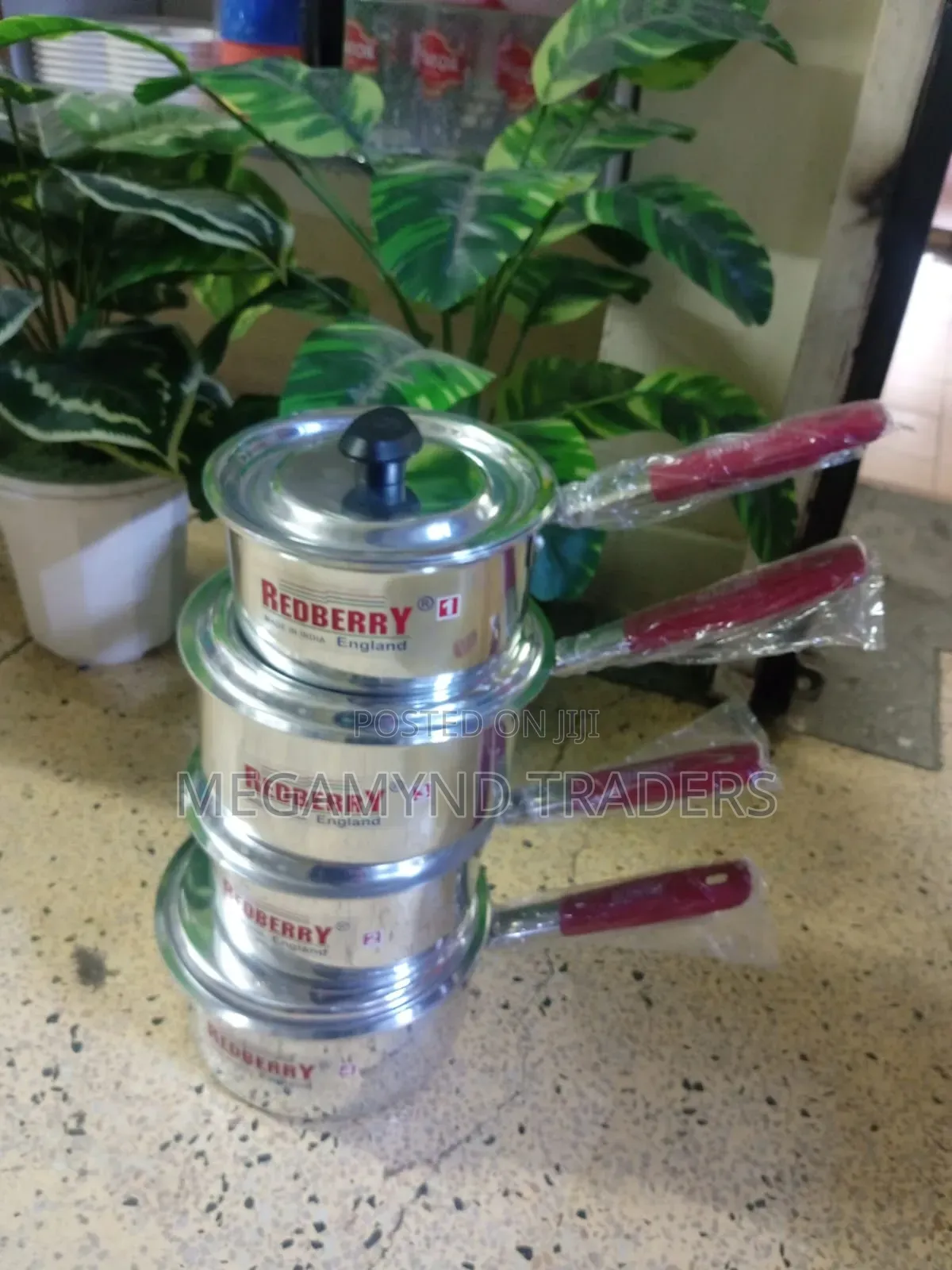 Redberry Sufuria With Handle / 4pc Sauce Pan Pot
