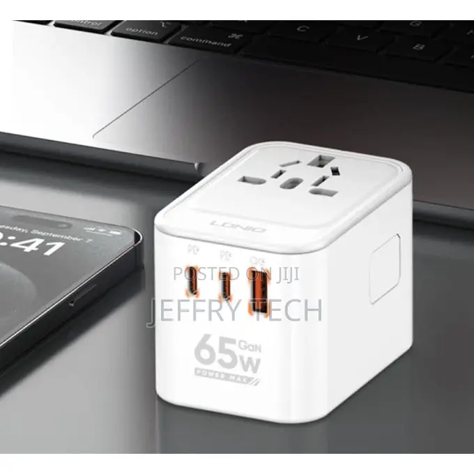 Ldnio Z6 3 Usb Ports 65w Gan Travel Adapter