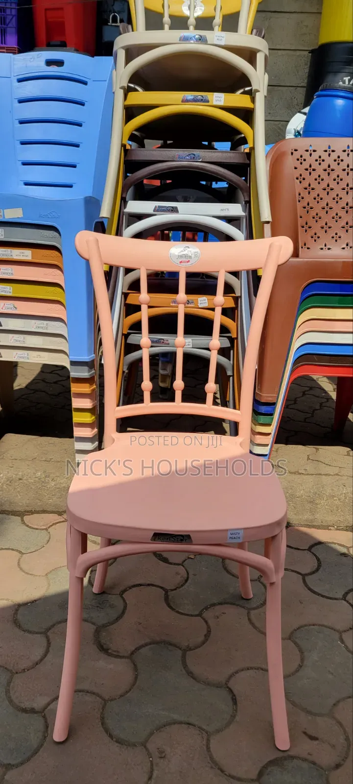 Modern Hotels Plastic Chairs, Peach Plastic Chairs