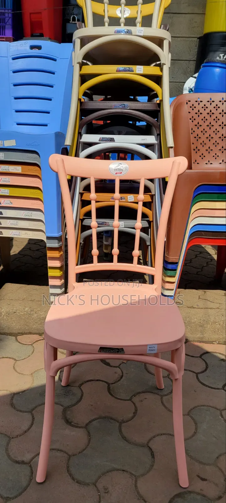 Modern Hotels Plastic Chairs, Peach Plastic Chairs