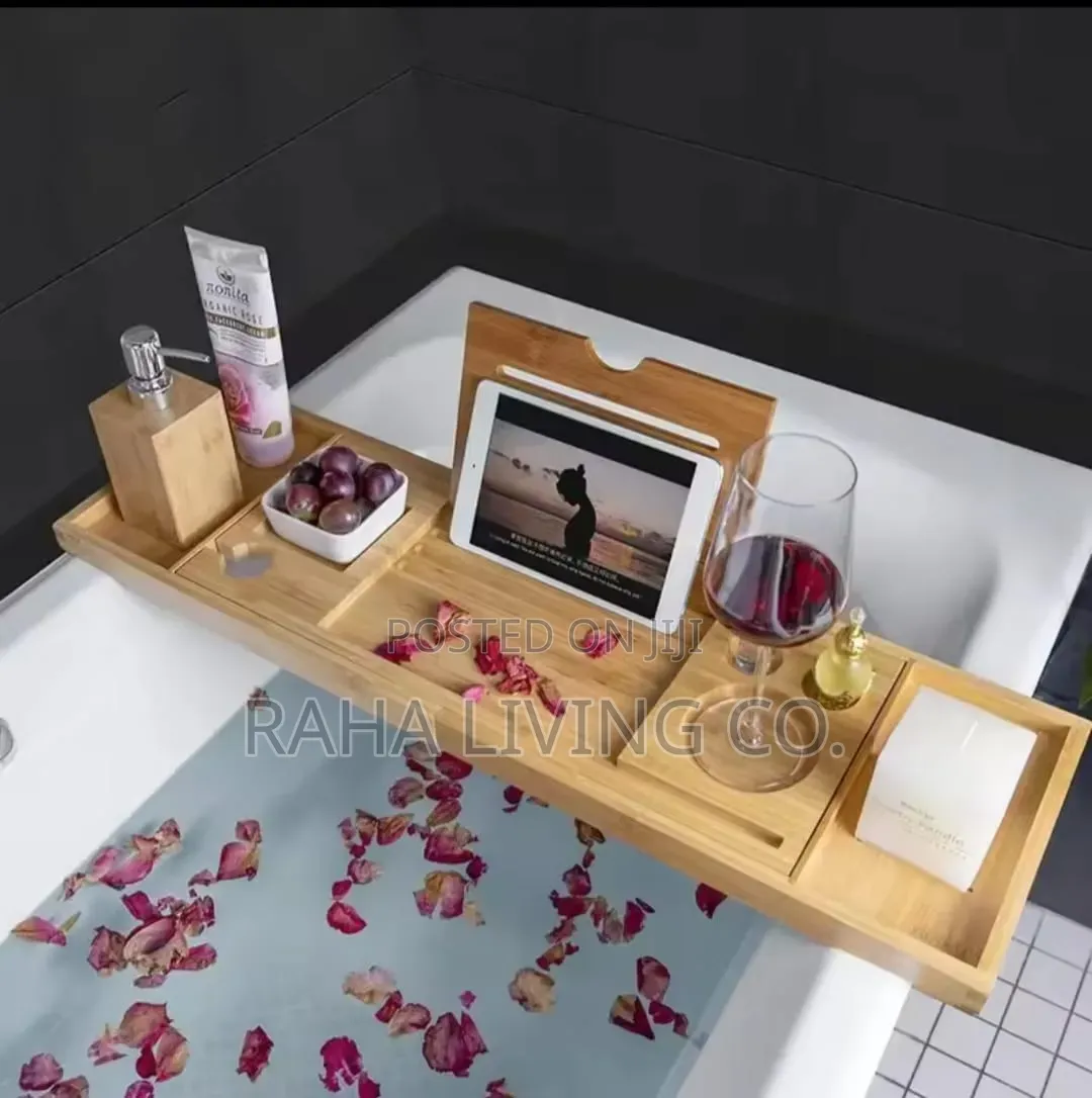 Wooden Bathtub Shower Caddy | Bathroom Storage Tray