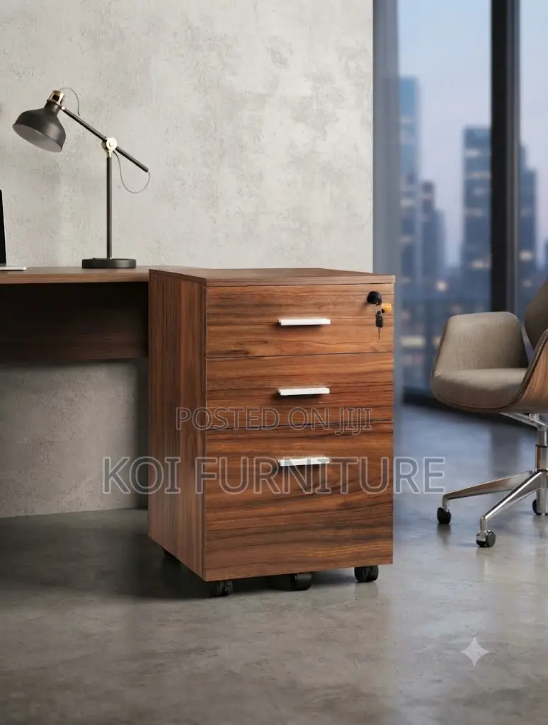 Office Cabinet; Wooden Three Drawers Pedestal Office Mobile Cabinet