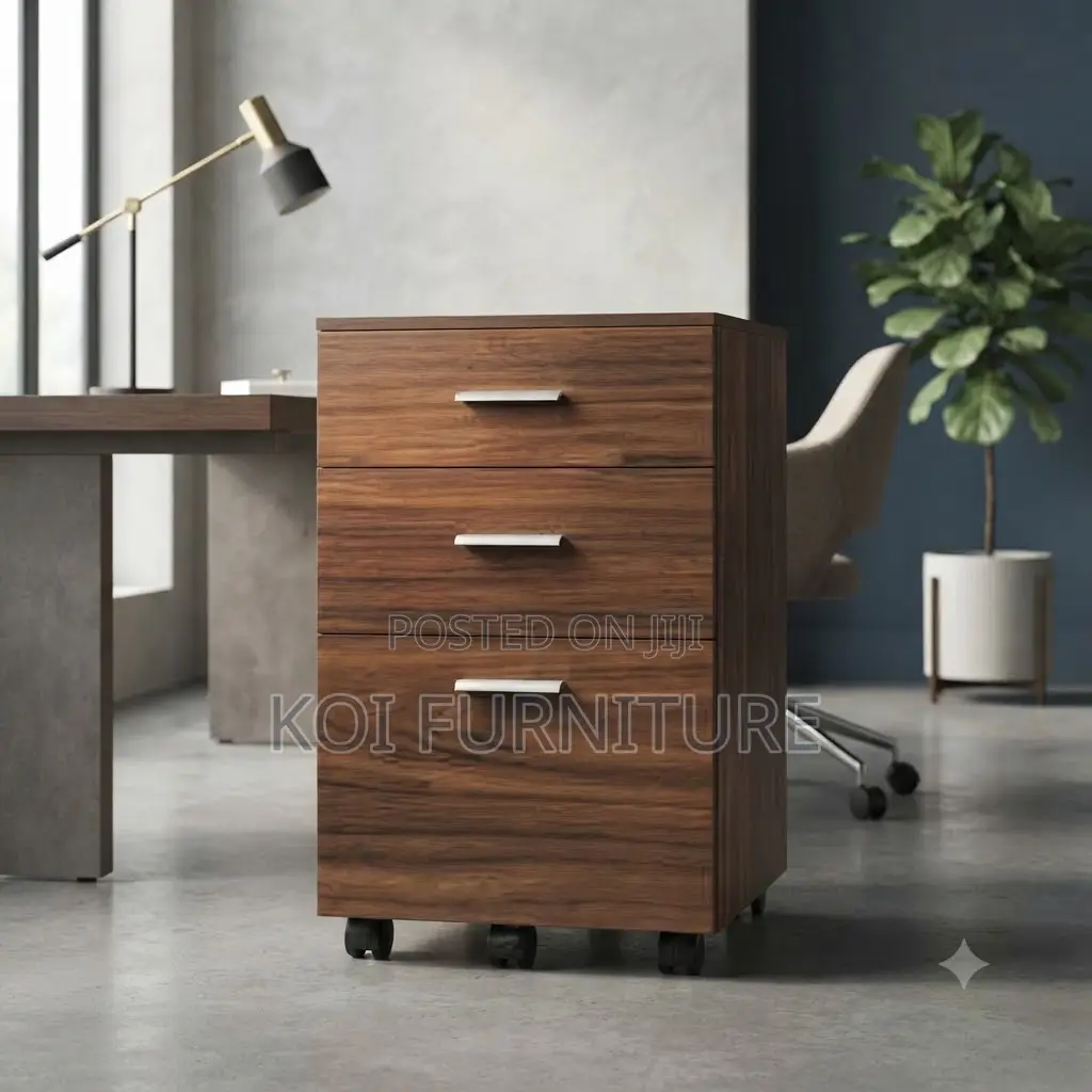 Office Cabinet; Wooden Three Drawers Pedestal Office Mobile Cabinet