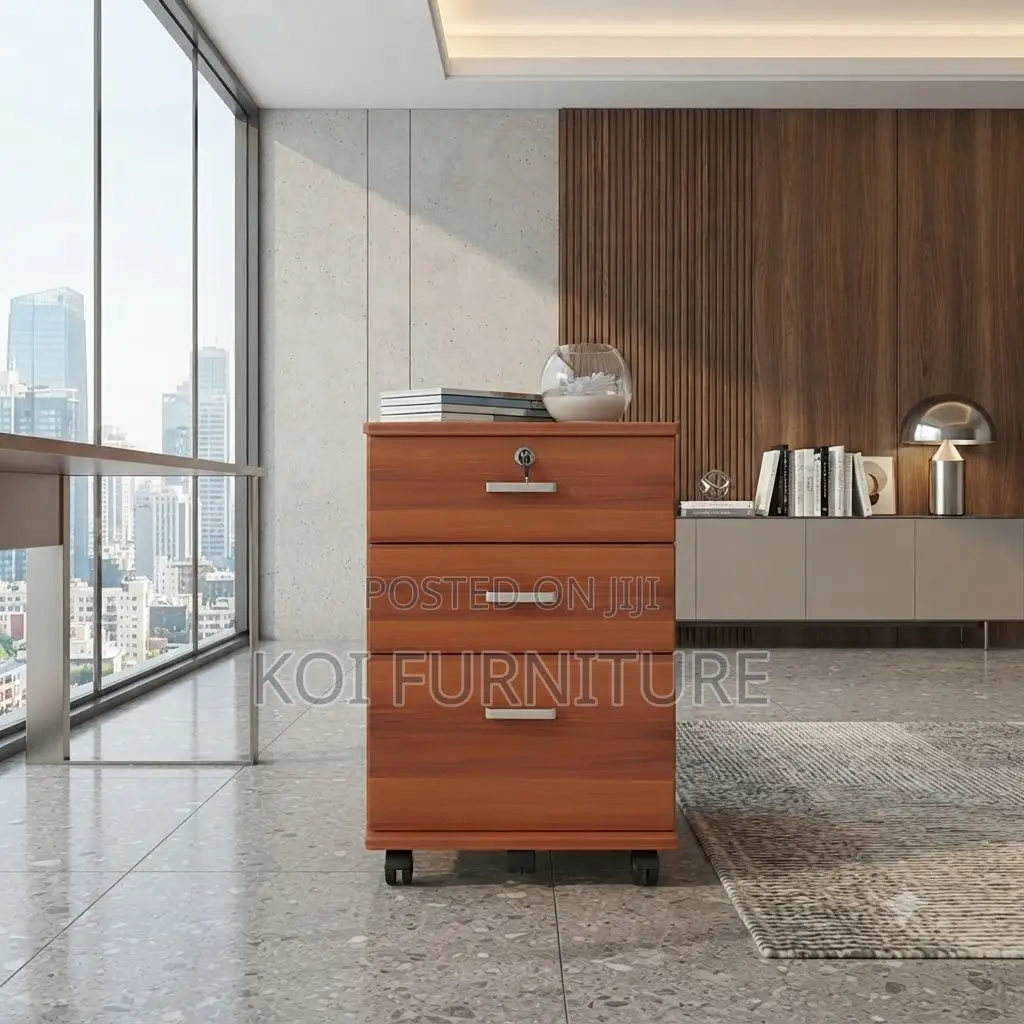 Office Cabinet; Wooden Three Drawers Pedestal Office Mobile Cabinet