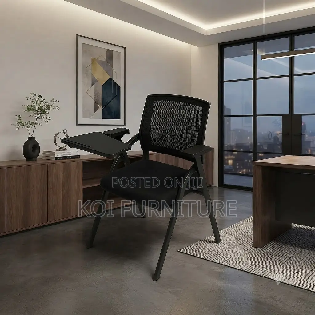 Office Chairs; Mid Backrest Plastic Chair With Pad Armrest