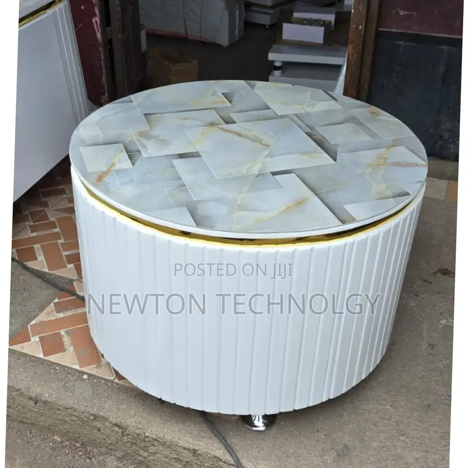 White Executive Modern Round Coffee Table