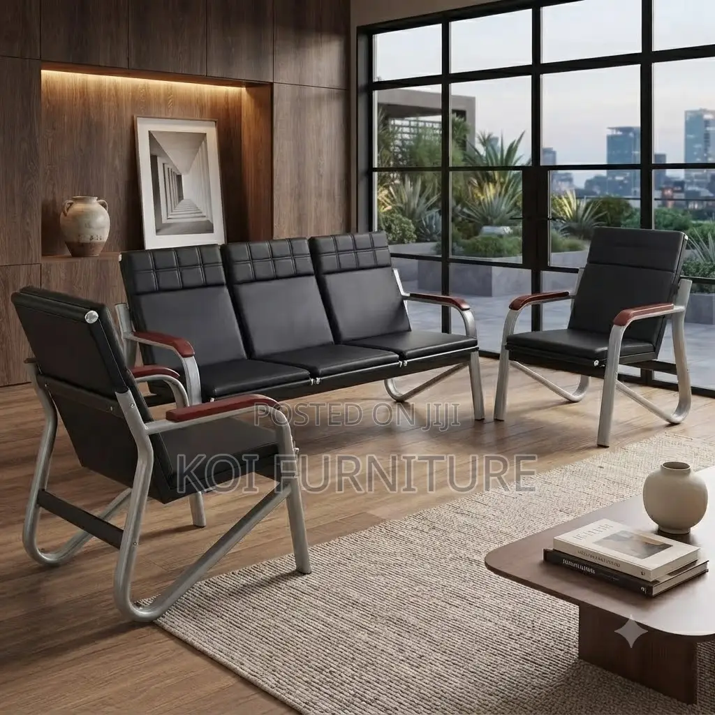Office Sofa; Leather Five Seaters Executive Office Meetings Sofa Sets