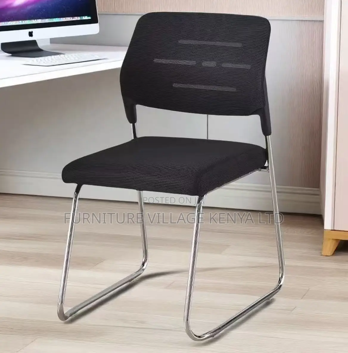 Modern Black Mesh Waiting Seat for Office