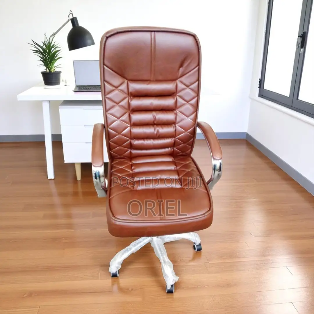 Office Chair : Brown High-Back Office Chair