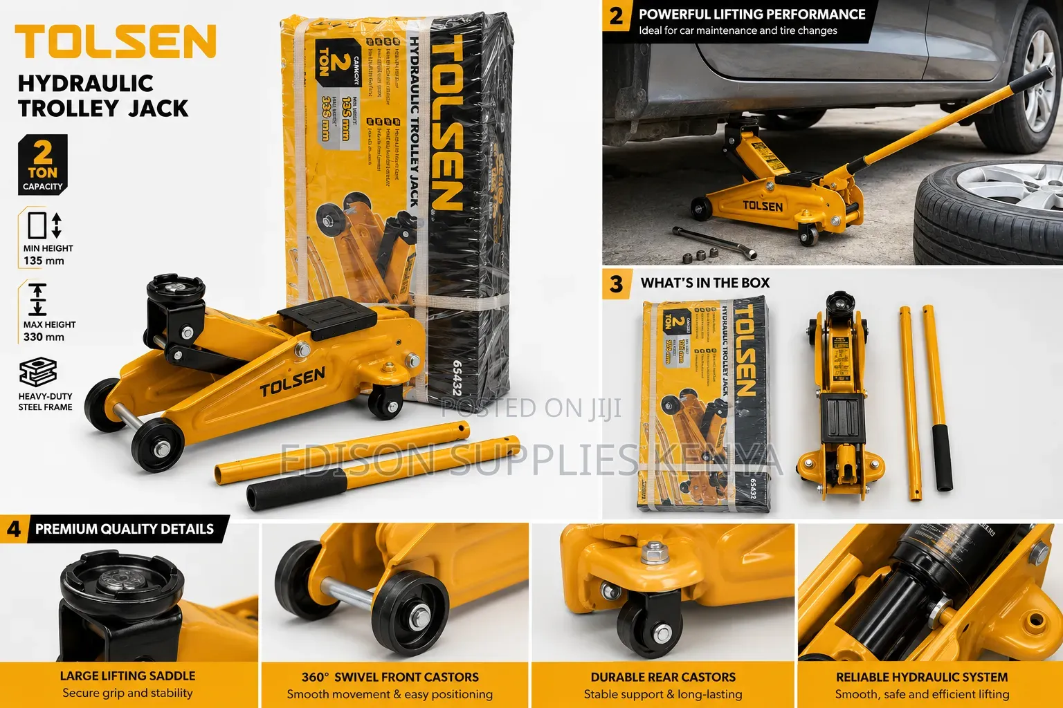 Floor Jack 2tons Tolsen Hydraulic Trolley Jacks 2 Tonnes Car Lifting