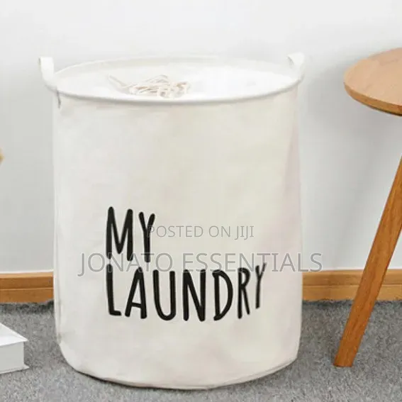 Foldable Canvas Laundry Basket Organizer With Drawstring