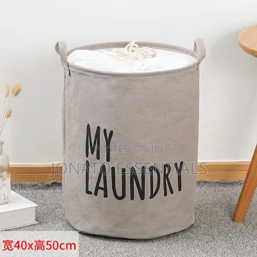 Foldable Canvas Laundry Basket Organizer With Drawstring