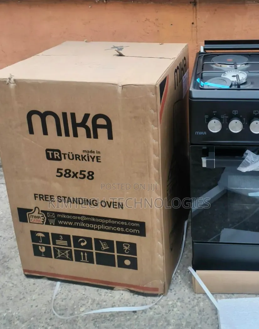 Marble Mika Standing Cooker 58 X 58 Cm 3gas + 1electric Hotplate