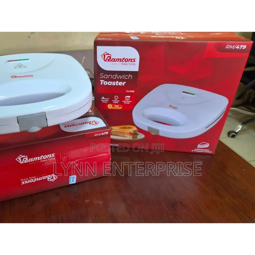 *Ramtons Sandwich Maker 2slice White Rm479