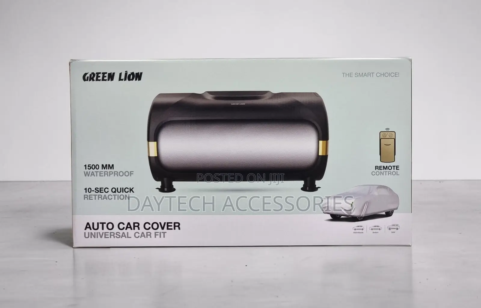 Green Lion Retractable Auto Car Cover Universal Fit.
