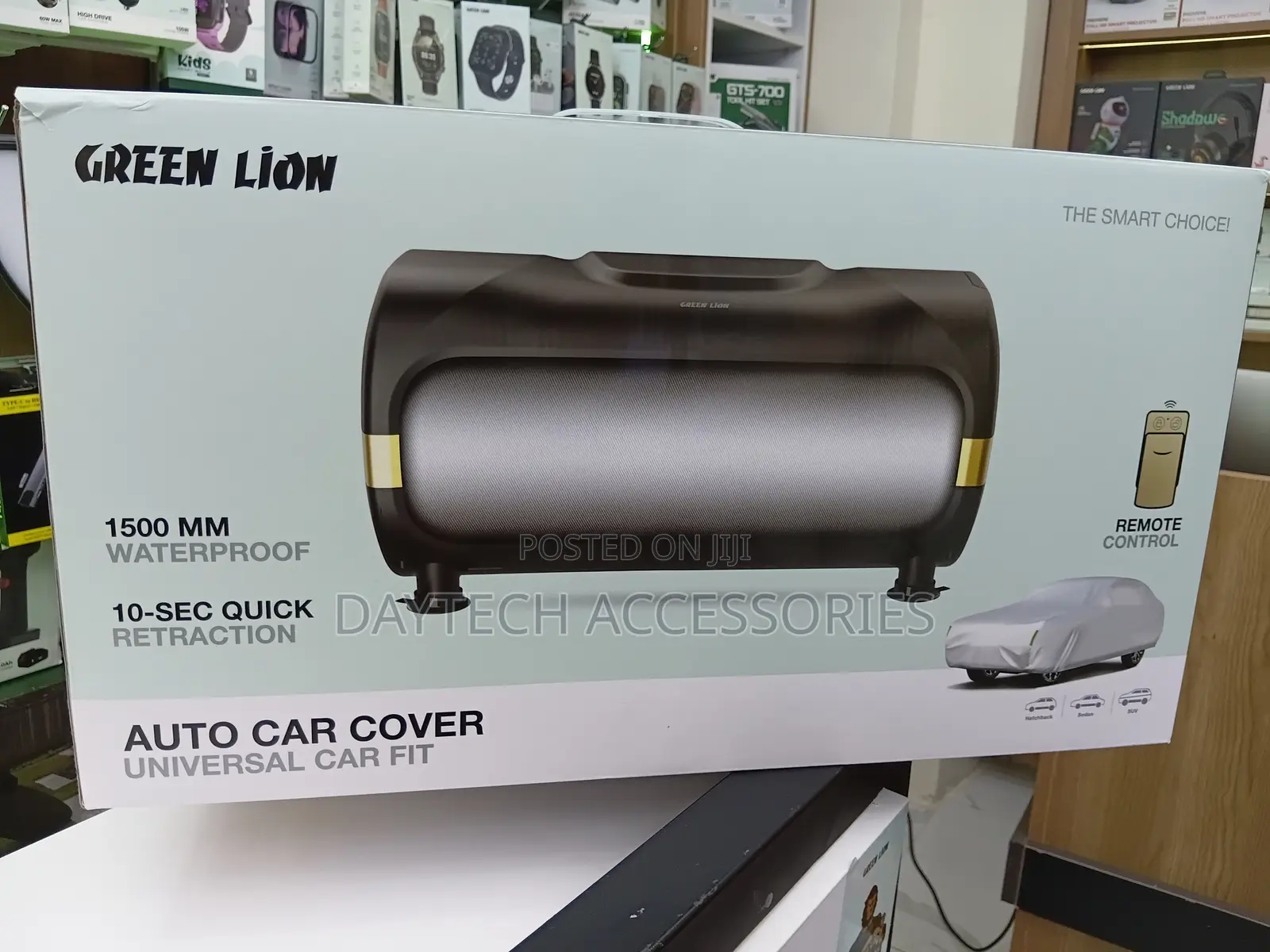 Green Lion Retractable Auto Car Cover Universal Fit.
