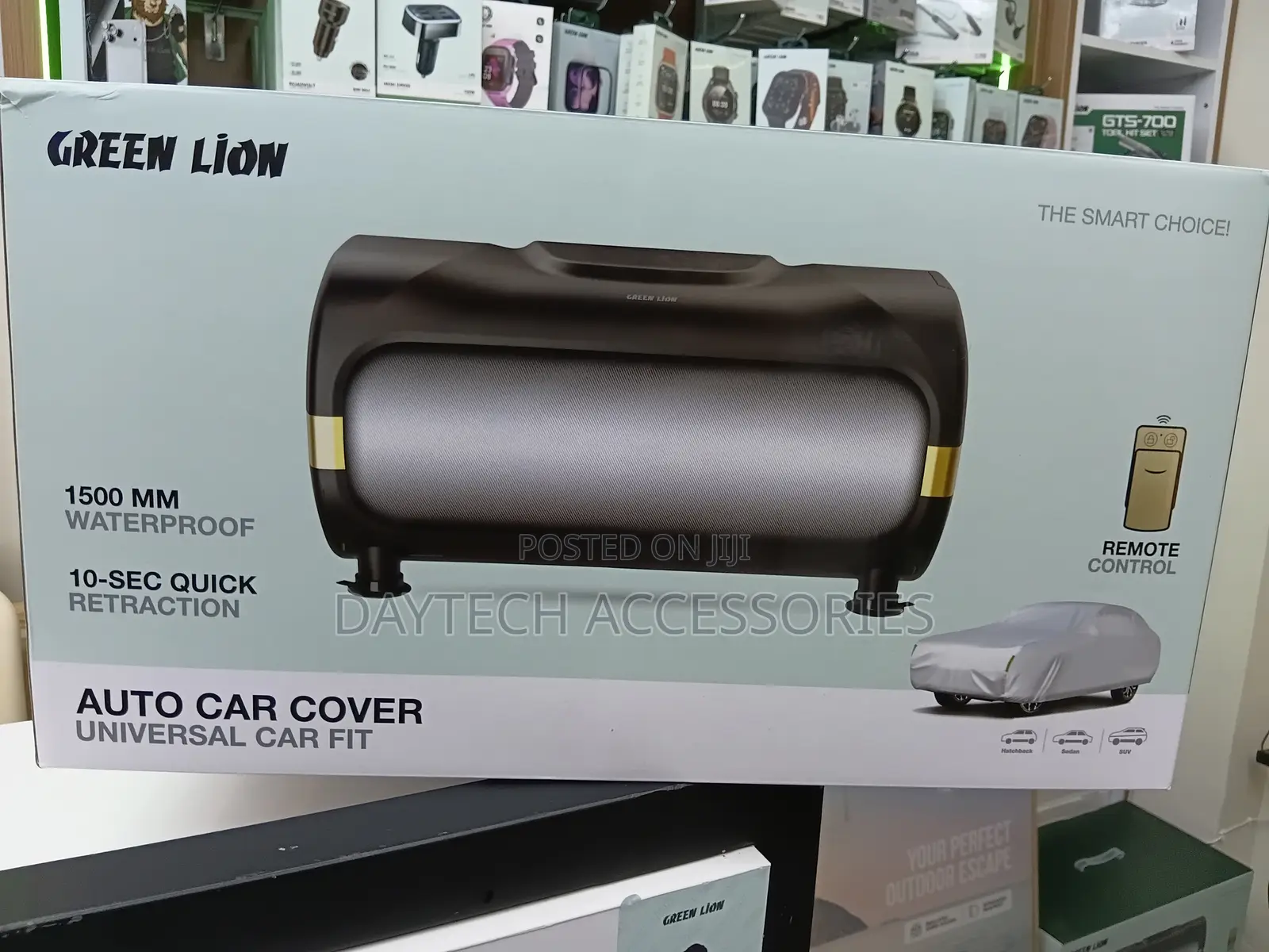 Green Lion Universal Auto Car Cover With Remote Control.