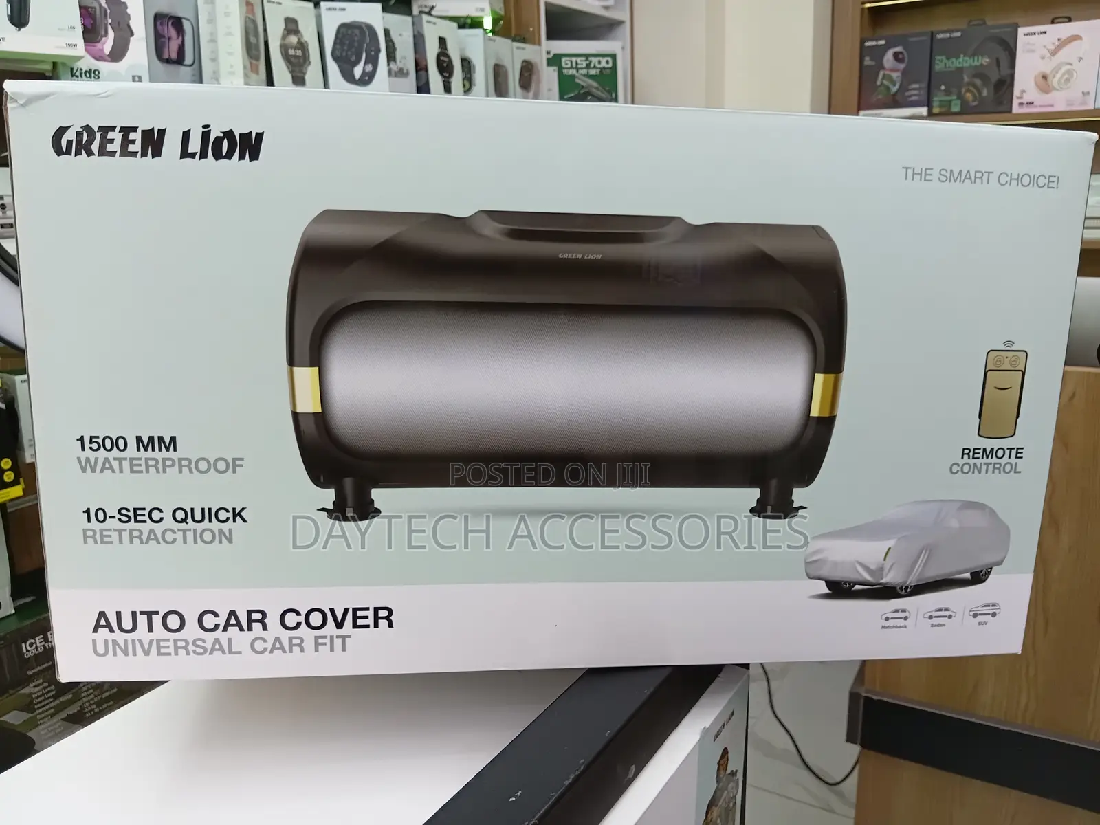 Green Lion Universal Auto Car Cover With Remote Control.