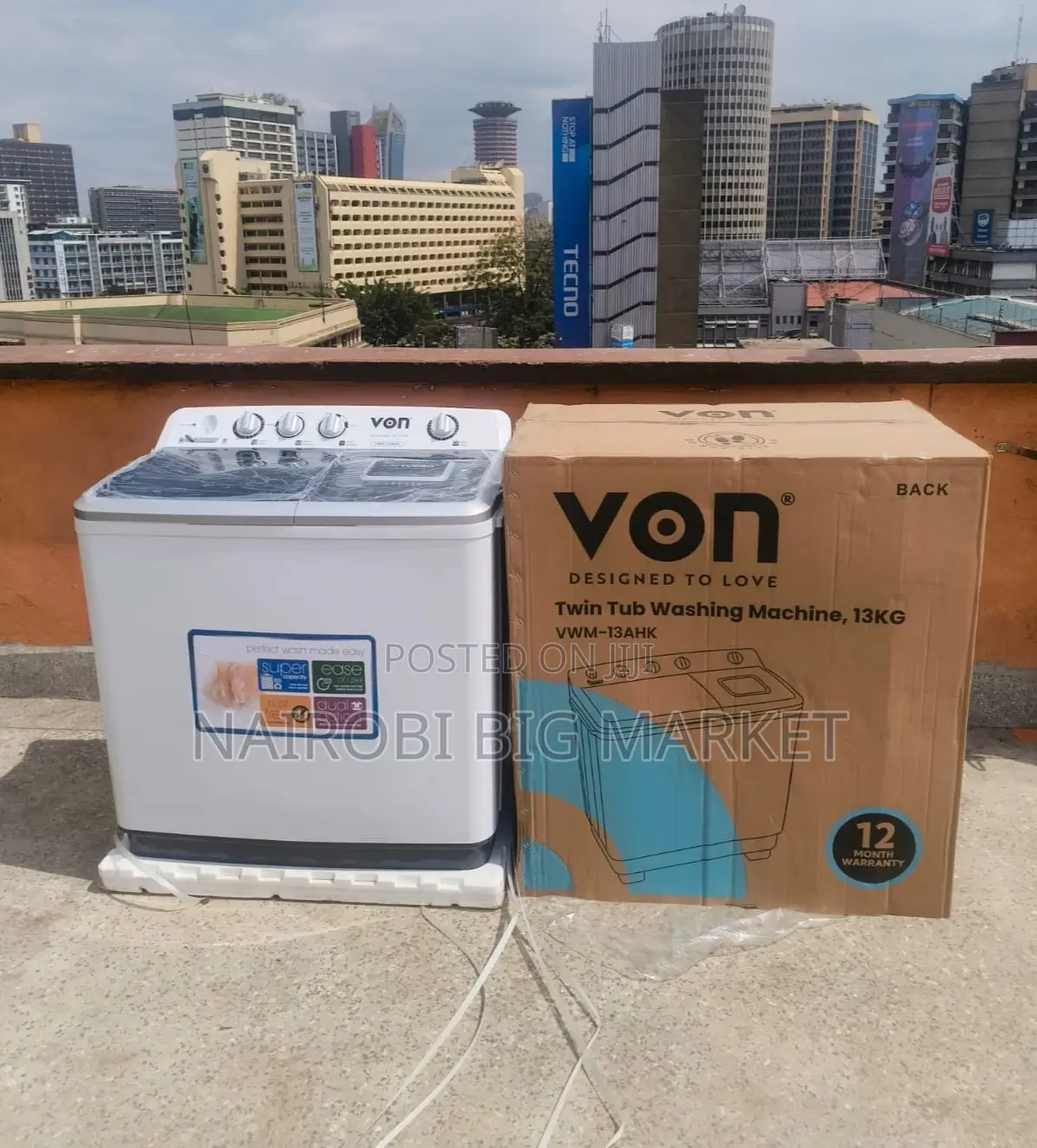 Von 13kgs Twin Tub Washing Machine