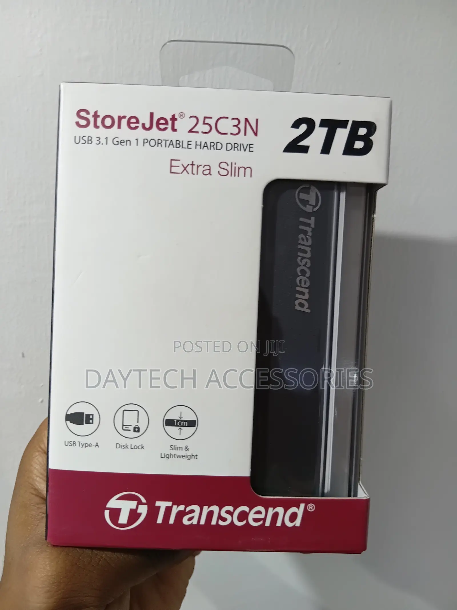 Transcend Storejet 25c3n 2tb Portable Hard Drive - Black