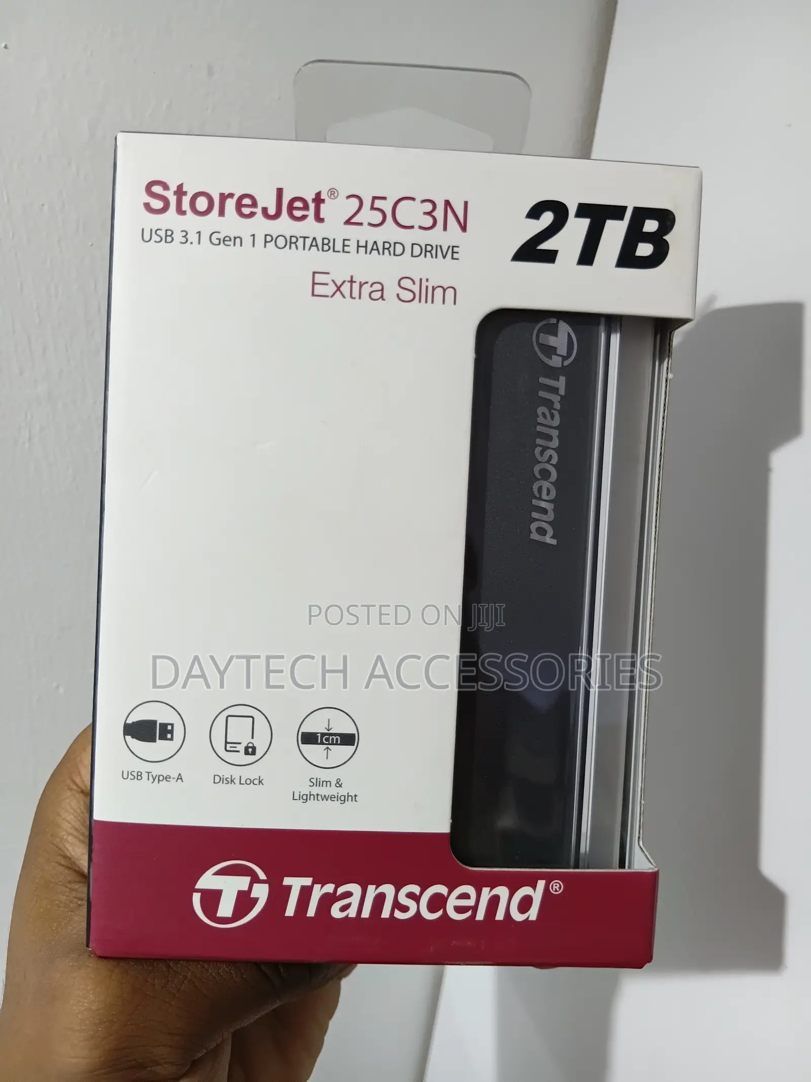 Transcend Storejet 25c3n 2tb Portable Hard Drive - Black