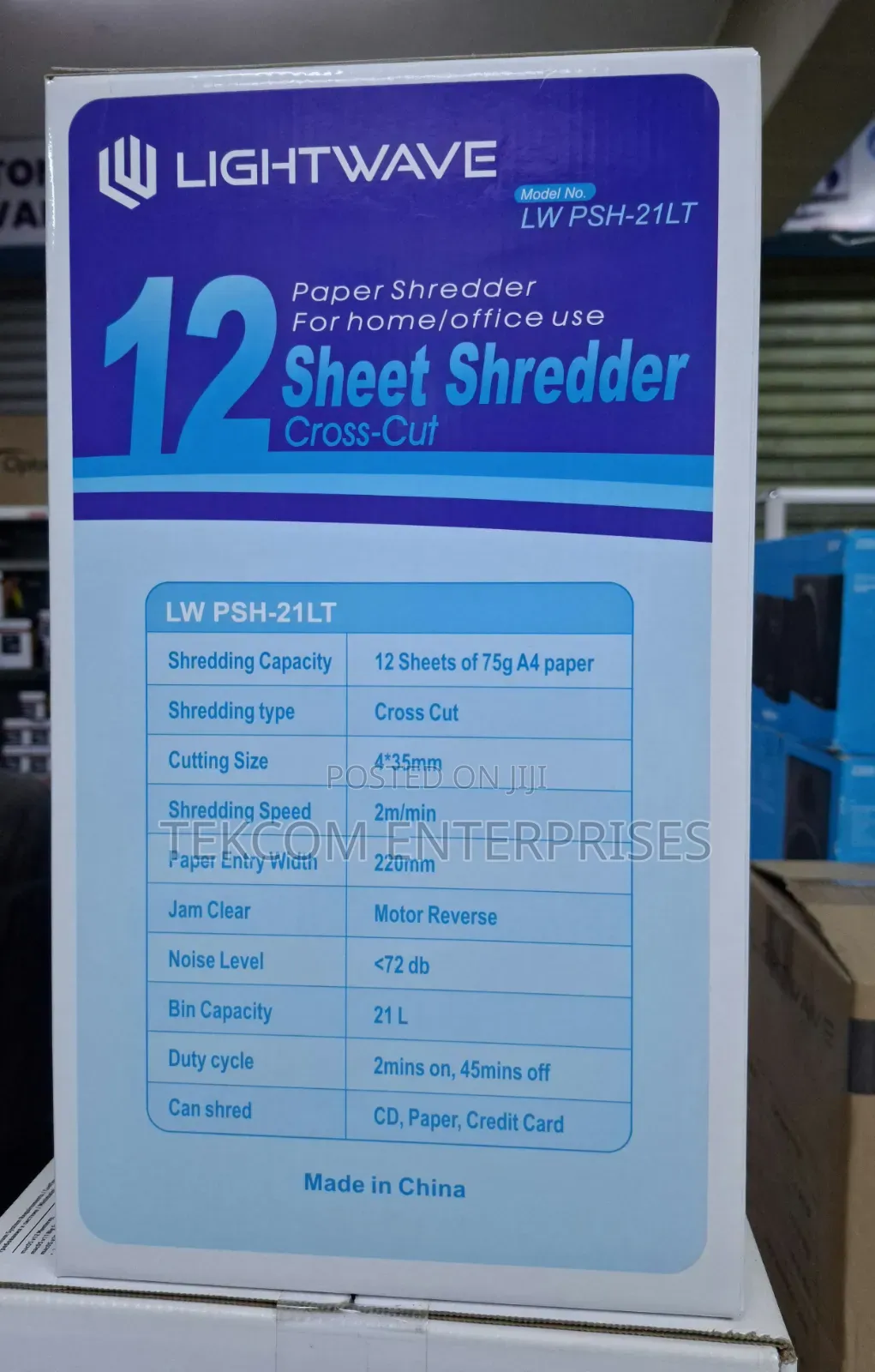 Lightwave Paper Shredder 12 Sheets Cross-Cut PSH-21lt