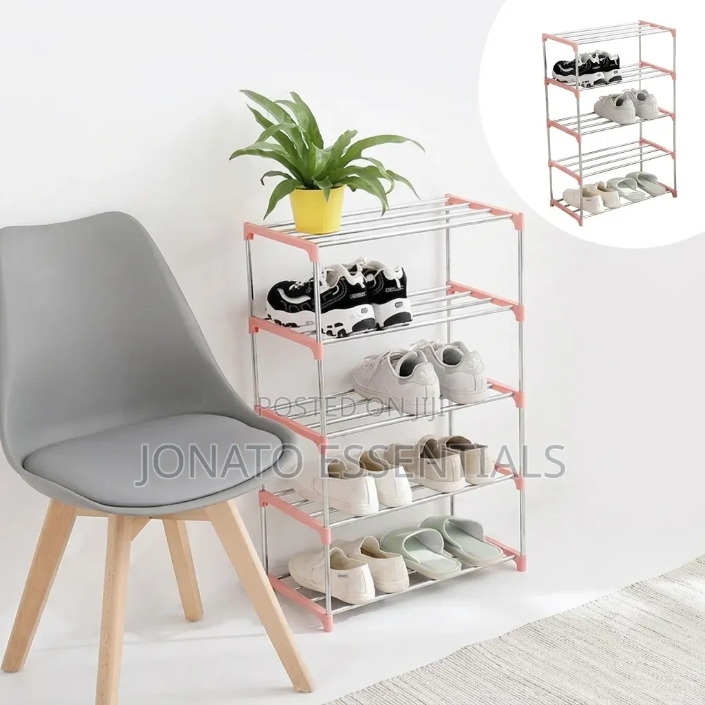 5-Tier Mini Metal Shoe Rack Space Saving Organizer