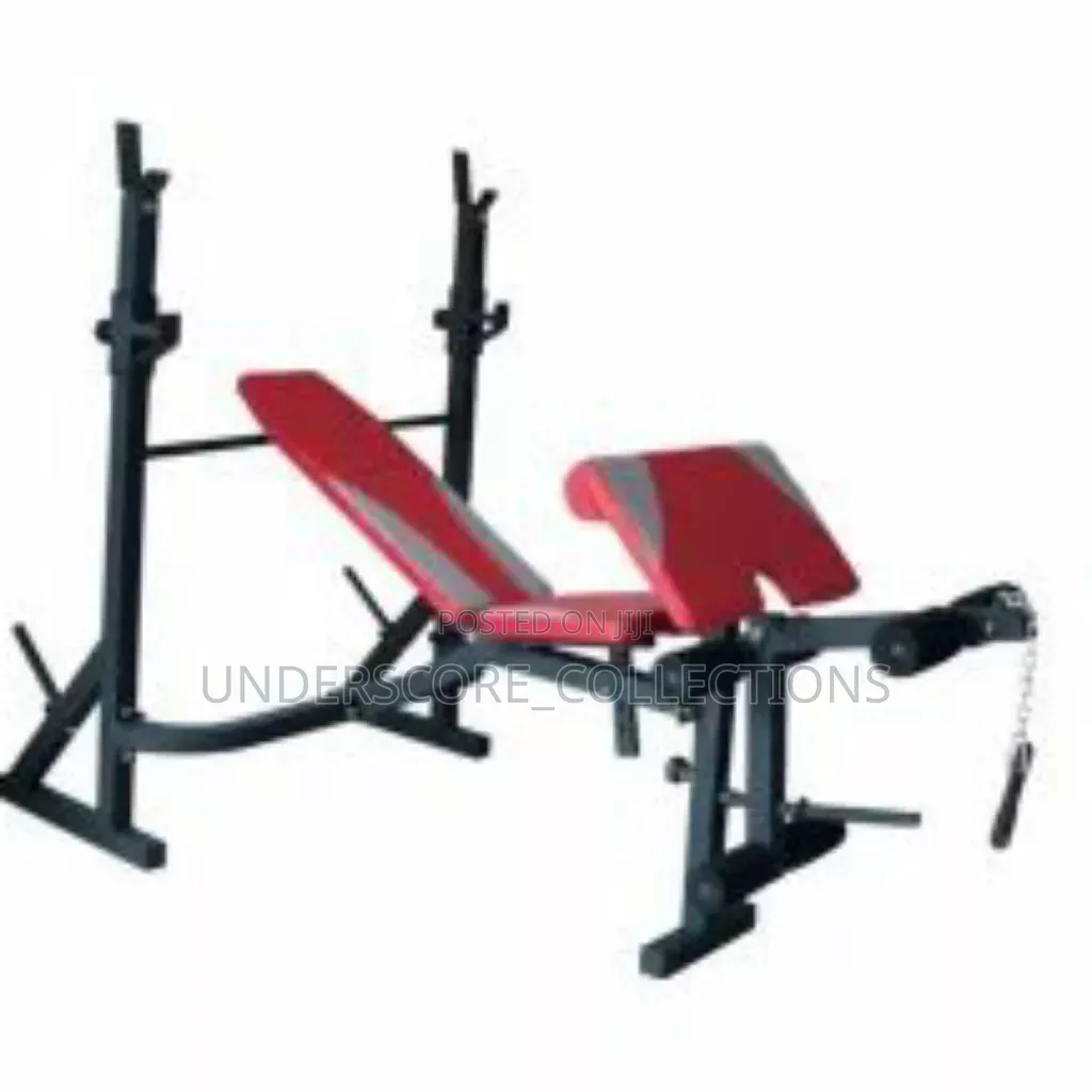 Red and Black Padded Weight Bench