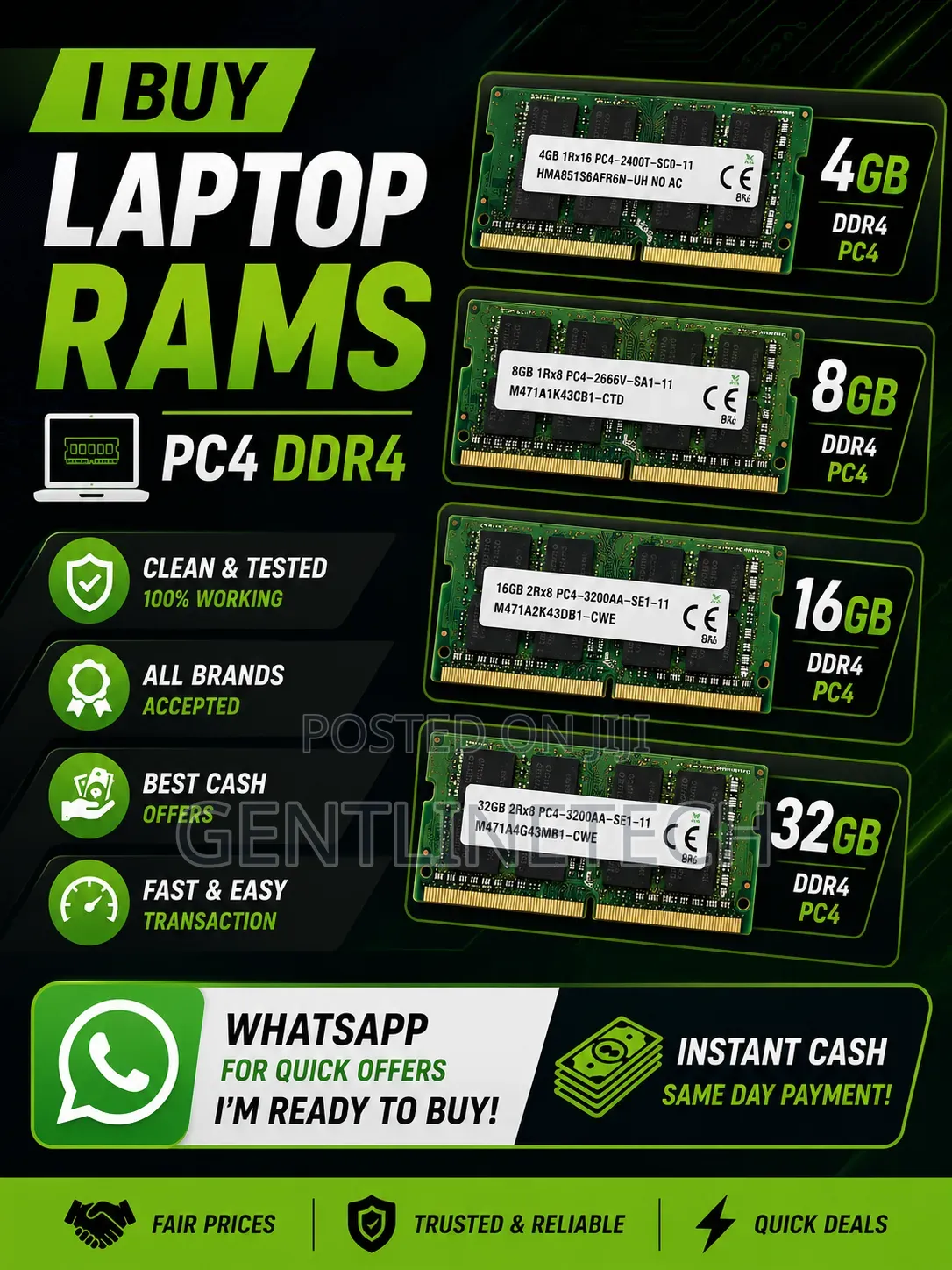 We Buy Pc4/Ddr4 Rams for Instant Cash