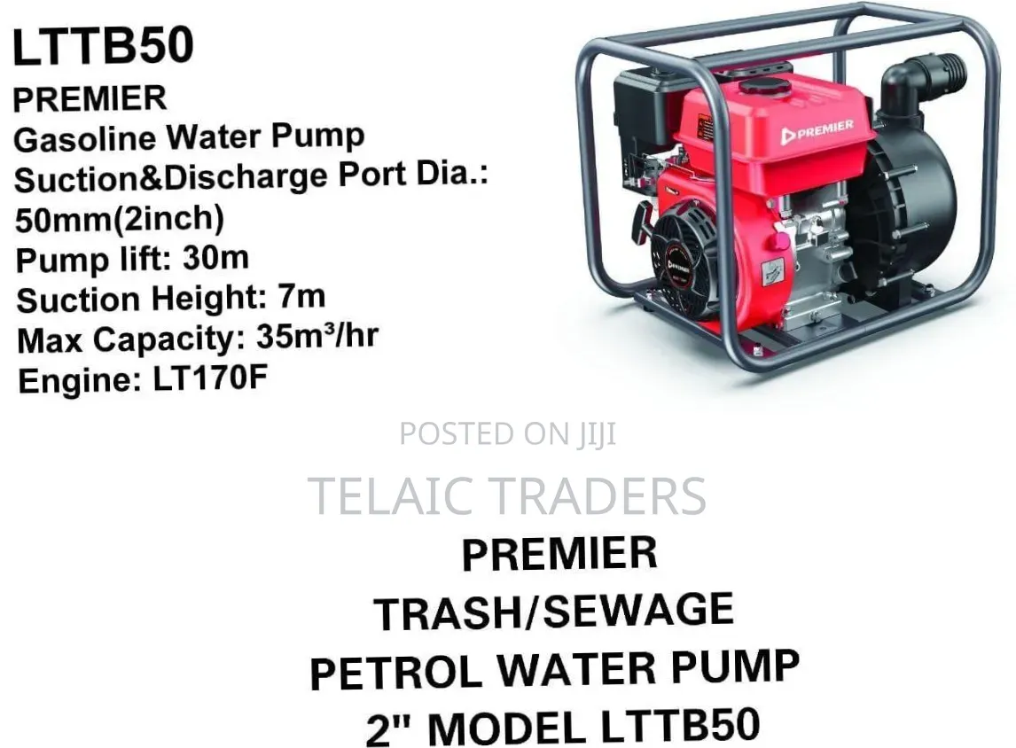 Premier Trash/Sewage Petrol Water Pump 2" Model Lttb50