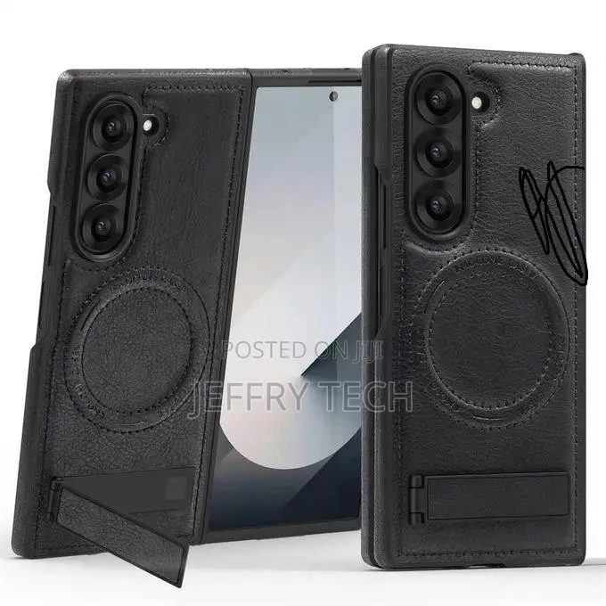 Samsung Galaxy Fold 6 Leather Case Magsafe With Stand