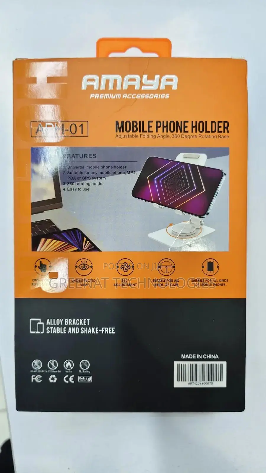 Amaya Aph-01 Foldable Mobile Phone Stand Holder - Universal