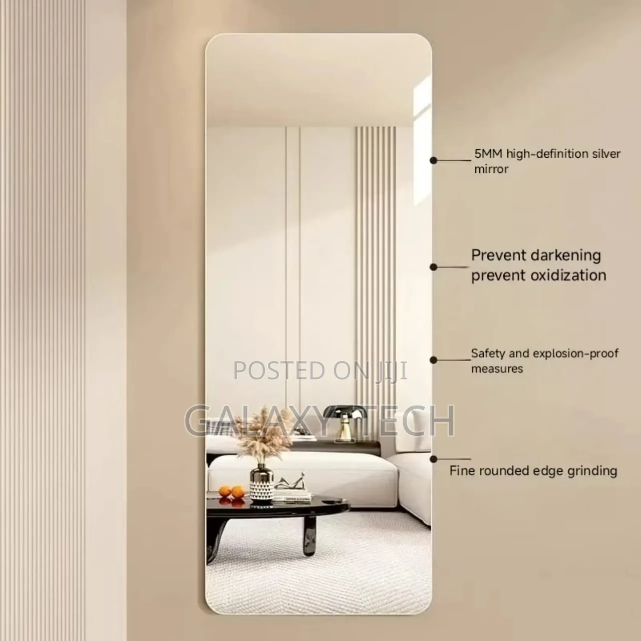 Rectangular Acrylic Self Adhesive Mirrors(120cm×40cm)