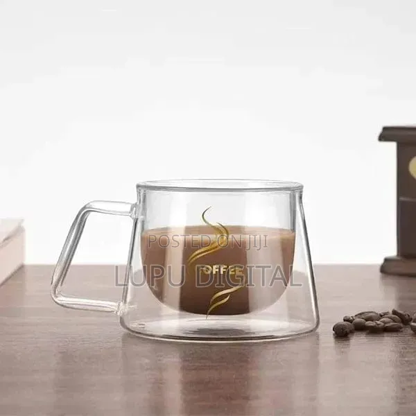 Coffee Labelled 180ml Double Wall Crystal Clear Acrylic Cup